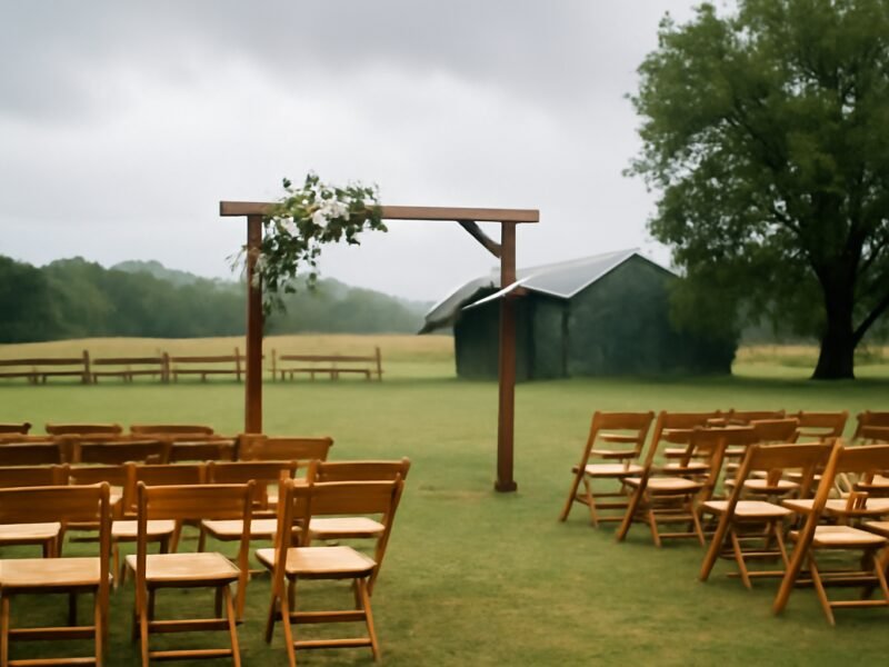 Como planejar a decoração perfeita em sítios e fazendas com um plano B para chuva